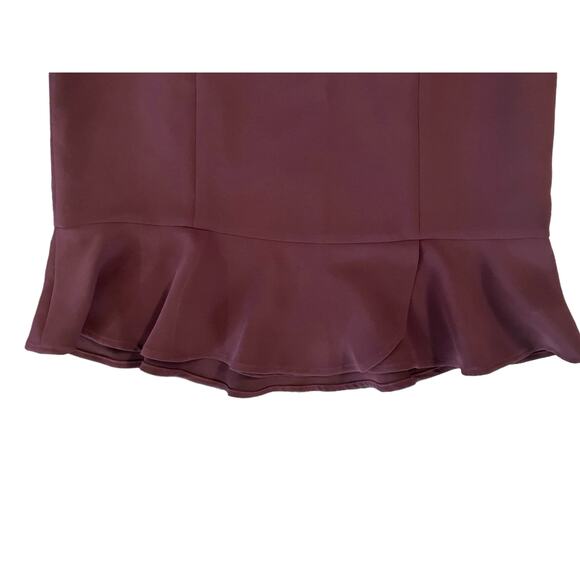 Talbots Women's Deep Purple Ruffled Hem Side Zip Close Pencil Skirt | Size 18 - Picture 4 of 7